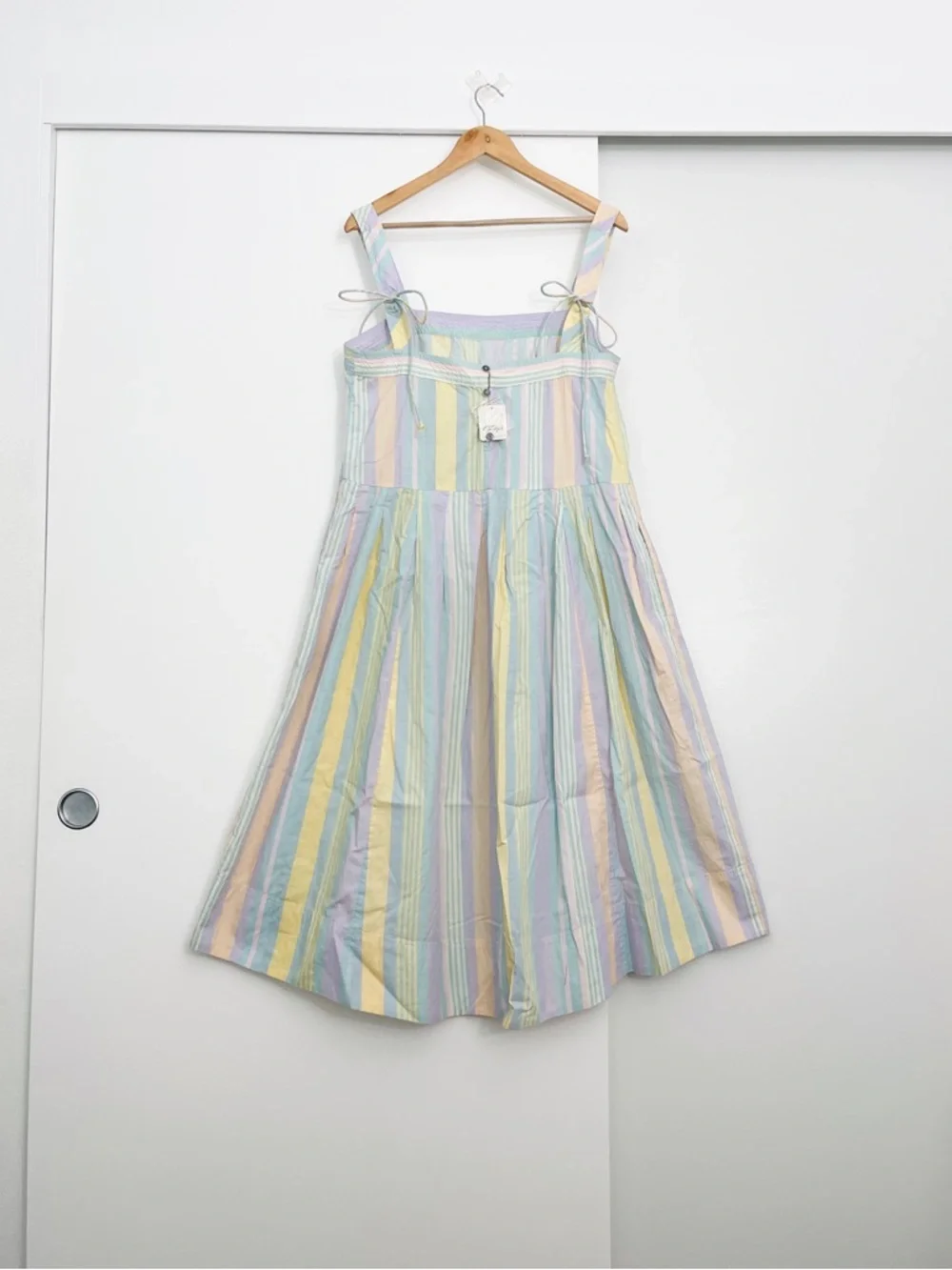 NWT Free People Pastel Striped Summer Primavera Midi Maxi Dress Size Large